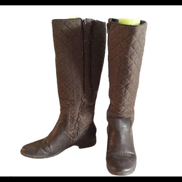 AEROSOLES Establish Tall Riding Knee High Boots With Quilted Detail Tan/Brown 7 - Picture 5 of 7